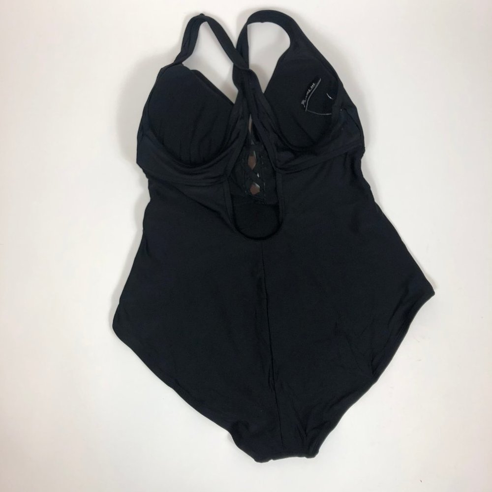 Adore Me Criss Cross Black Contour One Piece Swim - Picture 4 of 7